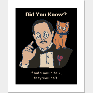 Don Corleone's CatFather - 8Bit Pixel Art (Dark) Posters and Art